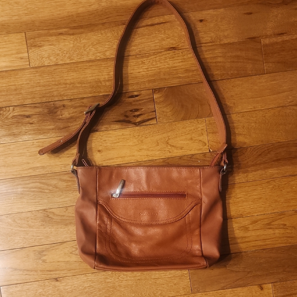 Stone & Co Brown Genuine Leather Crossbody Bag Adjustable Strap